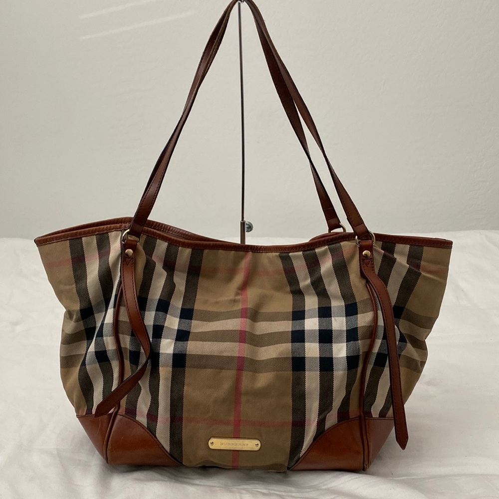 Burberry Canterbury Bridle House Check Satchel Tote Authentic